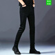 
Chiarmania summer brand black jeans men's elastic slim feet casual and versatile high-end trousers black 683 28 2 feet 1