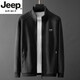 JEEP SPIRIT轻奢高端男装宽松春季新款立领开衫卫衣男士休闲运动夹克外套新品 军绿色 JEEP9901 M