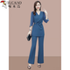Woodpecker Casual Temperament Set Women's 2025 Summer New Fashion Professional Elegant High-End-Promi-Göttin-Stil Zwei-Keuchen-Navy Blue M Empfohlen 80-90jin [Jin ist 0,5 kg]