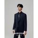 BusyCon Suit's Men's Blue Korean Style Slim Business Casual Formal Suit Professional Suit Robe de mariée Robe de mariée trois pièces Bleu encre (haut + chemise noire à trois toof + pantalon) 50 Poids de référence 135-145 Jin [Jin est égal à 0,5 kg]