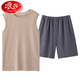 Langsha Pajamas Summer Summer Men's Pure Cotton 2025 Nuevo chaleco delgado de verano Ropa para el hogar Se puede usar fuera de 13657 l de un solo tamaño