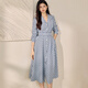 Roeyshouse Loi Robe de revers élégante 2025 Automne Nouvelle température Plaid Âge réduisant la jupe à mi-long 12529 Plaid (courroie de livraison) M