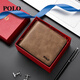 Polo billetera capa de cabeza para hombres billetera billetera bolsita de tarjeta múltiple bolsas de conducción en bolsas de conducción de billetera corta caja de regalo regalo