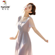 Specht Sommer frisches französisches Temperament Purple Licht Luxus High-End-Kleid für Frauen neu einzigartiger und einfacher Rock lila m