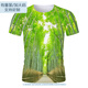 Bosque de bambú Moda de moda de manga corta Camiseta ajustada para adolescentes Versátiles Versátil Fit Men's y Women's Clothing TX9209 S (80-90Jin [Jin iguala 0.5 kg])