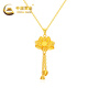 China Gold (CHINA GOLD) Happy Lotus Gold Necklace Women's Foot Gold Pendant Birthday Gift for Girlfriend and Wife Happy Lotus Gold Pendant Gold Weight Approximately 1.4g, with Silver Chain