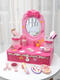 Wooden simulated children's dressing table house toy makeup table 3-4-5th birthday gift girl accessories box CU hair salon bag style