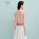 Spät weiß [exklusiv für Mitglieder] 2025 Sommer Thin Fashion Style hohlloch Top Casual Thin Pullover Pullover für Frauen Pink M.