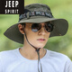 Jeep (Jeep) [3893 People Collection] Fisherman Hombes hombres Verano al aire libre Protección solar Sol Gat Sol Sol Sun Men Tamil de arena Green Ejército Promedio