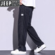 JEEP SPIRIT天丝垂顺休闲裤男夏季薄款2025新款潮牌直筒宽松冰丝阔腿牛仔长裤 1048=浅蓝色 M (建议体重 90-115 斤)