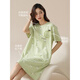 Hengyuanxiang (Hyx) camisón para algodón de verano de algodón de algodón corto pijama de dibujos animados de manga corta para mujeres en verano flojo y transpirable ropa para mujeres 15602 XL 170 __ (125-140Jin [Jin equivale a 0.5 kg])