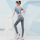 Vansydical yoga costume pour les femmes en été mince de mode haut de gamme Running Fitness Costume à manches courtes Internet célébrités pour débutants Suisse à deux pièces noires TC9214 XL