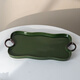 SUCCOHOMEWARE retro cream style ceramic binaural tray dinner plate tea tray household cup and saucer drain tray living room desktop storage tray green-ceramic tray