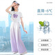 小猪彼特女童套装国风夏季洋气穿搭儿童2025新款夏装女大童冰丝薄款两件套 15117紫色+9889白色 120 cm