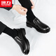 Pull back leather shoes for men 2025 winter new men's leather shoes show high casual business formal leather shoes for men black 42