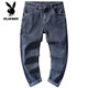 Playboy Jeans pour les pantalons masculins minces d'été américains pour hommes pantalons décontractés en ligne droite lâche pour le 6621 noir [Summer Thin] 33 (2 pieds 6) recommandés 140-150 Jin [Jin est égal à 0,5 kg]