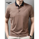 T-shirt à manches courtes de Lilang Men's Summer Summer Striped Young and Middle-Agef Casual Polo Contrac