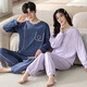 Yalu autumn and winter couple pajamas set Korean casual men and women long sleeves trousers two-piece round neck home clothes 9923 men/9924 women M women (suggested 75-95 Jin [Jin equals 0.5 kg])