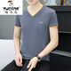 
Woodpecker 2025 new Xinjiang pure cotton men's short-sleeved T-shirt base shirt V-neck T-shirt trendy half-sleeved summer top 691 white M