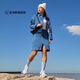 Nike Nike Offizielle Frauen -Denimjacke purer Baumwoll Super Lose Short Stapel 441 mittelblau S