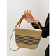 Super hot small bag for women spring and summer 2025 new versatile crossbody bag woven straw woven bag high-end beach bag black