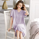 Modal Nachthemd für Frauen Sommermodal Sommerpyjamas für Frauen 2025 Neues dünnes Kurzarm Lose große Sommer Ladies M686 Violet 2xl [140-160jin [Jin entspricht 0,5 kg]]
