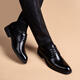 Xo Lederschuhe Männer [hochwertiger Kuhläden] Männergeschäft formelle Freizeitschuhe Herren britische Büro Derby Schuhe Herrenschuhe schwarz [Handgriffmuster-starke Textur] 6621-2 42