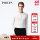 PORTS宝姿男装毛衣丝绒混纺半开襟钮扣套头毛衣男上衣MV9K041DKI001 WHITE S S