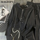 Magiopy International Luxury High-End-Marke Spring 2025 Neue europäische Gray Casual Sports-Set Frauen-Modezeitalter reduzieren den zweiteiligen Set im Freien im Freien (100jin [Jin gleich 0,5 kg]))