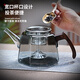 Fully high temperature resistant thickened glass tea kettle large capacity kettle side handle tea kettle household kettle Babao kettle + wooden electric ceramic stove