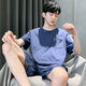 北极绒（Bejirog）夏季男士睡衣棉质加肥加大码男夏家居服短袖夏天青年韩版薄款半袖 9922【H系列男短袖短裤套装】 L  【推荐100-125斤】