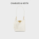 Charles/Keith Summer Mujer Bag Ck2-10782094 Hebilla de metal Un hombro Crossbody Bag Bag Baget Bolsa Flaghship Oficial de crema blanca