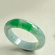 Burmese jadeite bracelet, ice type floating green jadeite bracelet, women's peace bracelet, square floating flower bracelet, genuine jade, 55 ring mouth
