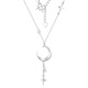 Chinese jewelry pt950 star and moon platinum necklace plain chain versatile clavicle set chain gift for girlfriend and wife platinum star catching moon set chain weight about 6.4g