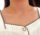 HEEKAIYI Heart of the Ocean Necklace Women's Aquamarine Luxury Jewelry Chinese Valentine's Day Birthday Gift for Wife and Girlfriend <One thing, one certificate>