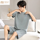 Yalu Men's Pyjamas Suit Shorts d'été Shorts minces de glace d'été. Home de grande taille décontractée soyeuse g [6624] Coquille de shorts modaux et respirant L [Recommandé 100-120 Jin [Jin est égal à 0,5 kg]]]