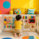 Yuke baby puzzle baby busy board set fence children's Montessori early education puzzle toys to relieve boredom gift hole board Focusing enlightenment 6 piece combination set