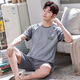 Мужская пижама Mu Fengqing Summer Shorked Shorts Новый подросток хлопок плюс жир плюс размером среднего возраста набор домашней одежды Summer HD9928 [Новый набор] L [Вес 100-125 JIN [JIN равно 0,5 кг]]