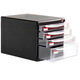 
Deli/9795 desktop file cabinet transparent drawer office storage cabinet storage box plastic a4 with lock 4 layers 9794 dark gray default