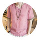 T-shirt brodé de style zoscheter chinois pour hommes à manchette à manches courtes à manches courtes à manches courtes de grande taille et coton rétro de coton sur 686 rose 2xl 145jin [Jin est égal à 0,5 kg]
