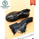 Holzspecker Business Casual Herrenschuhe Sommer atmungsaktive hohle Ledersandalen Herren geschlagene Derby-Schuhe Herren Sommerleder Schwarz Spitze 15267-0 Sommer Panzer Loch 38