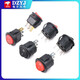 KCD5 small round boat-shaped switch, power supply, 2-pin, 2-speed, 3-pin boat-shaped hole, 15mm rocker, black/red with light, red, 3-pin, 2-speed (2 pieces), please consult customer service for quotation for large quantities.