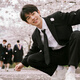 GOKU suit suit men's casual suit male college student DK uniform graduation dress formal black suit + black pants + white shirt + black tie 5XL weight 180-190Jin Jin equals 0.5 kg