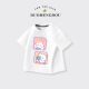 G.Duckkids Little Yellow Duck Clothing Niñas Camiseta para niños de manga corta en verano Nuevo algodón de algodón Pure Round Top Summer's Top AP14086 Polvo 80 Recomendado 10 meses 1 y medio años