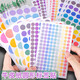 Colored dot stickers Kindergarten blank can be handwritten by hand color polka dot labels round self-adhesive sealing self-adhesive post paper can be pasted small size small dots small labels self-adhesive round 8mm color 1 pack/ 675 stickers in total (must be written with oily pen)