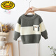 G.DuckKids Beau pull garçon avec un nouveau bébé automne et hiver rond Pullor tricot en tricot plus velours pull épaissi rouge 90