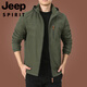 Jeep Spirit Outdoor Men's Jacket Autumn and Winter 2025 Nuevo ropa de otoño para hombres de mediana edad más chaqueta de vellón primavera y otoño grueso 9898 estilo azul oscuro más lana 5xl