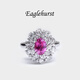 EAGLEHURST 18K gold diamond hot pink sapphire ring GRS certificate hot pink sapphire ring