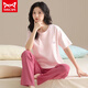 Catman miiow pyjamas pour femmes en été en été pur coton pantalon à manches courtes lâches à porter pour le printemps et l'automne des vêtements pour la maison (pantalon à manches courtes) yzt-9716 m adapté à (80-100jin [Jin est égal à 0,5 kg]) usure