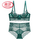 
LangSha Victoria Sexy Embroidery Sexy Lace Covered Bra Collection Lingerie Sponge-free Bra Set Grey [Set] 70B